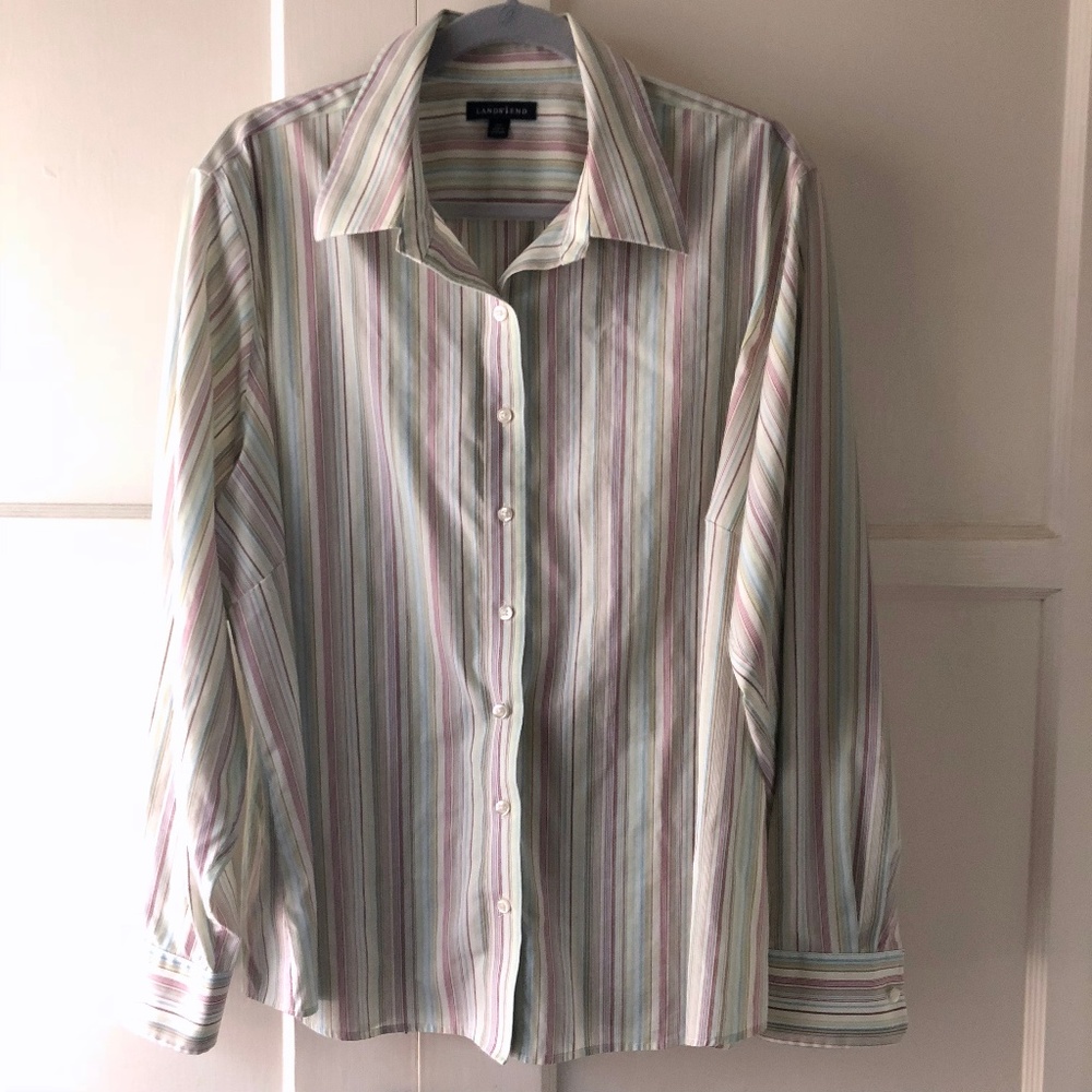 ⭐️Lands End Women's Career Button Down Top Sz 24